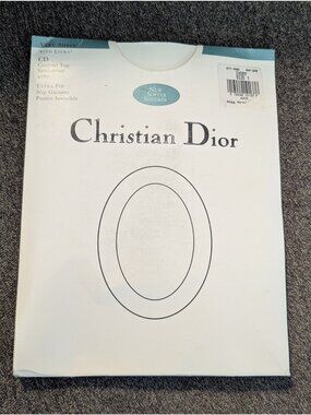 Christian Dior Very Sheer Control To Pantyhose With Lycra Sewn-On Waistband Cott